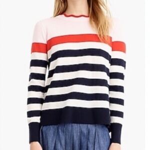 J. CREW Pink Striped Pullover Sweater sz XXS